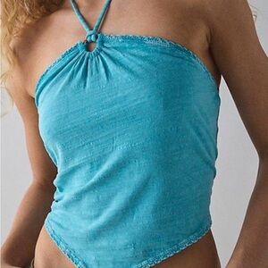 Urban Outfitters Turquoise Halter Ring Top